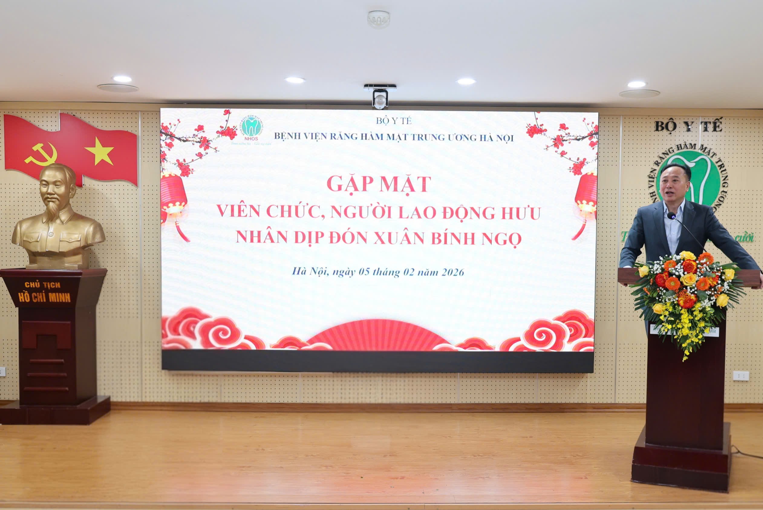 PGS.TS Trần Cao Bính, Bí thư Đảng ủy, Giám đốc Bệnh viện phát biểu